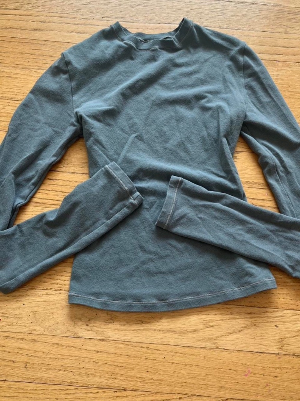 skims blue teal kyanite long sleeve cotton jersey top
